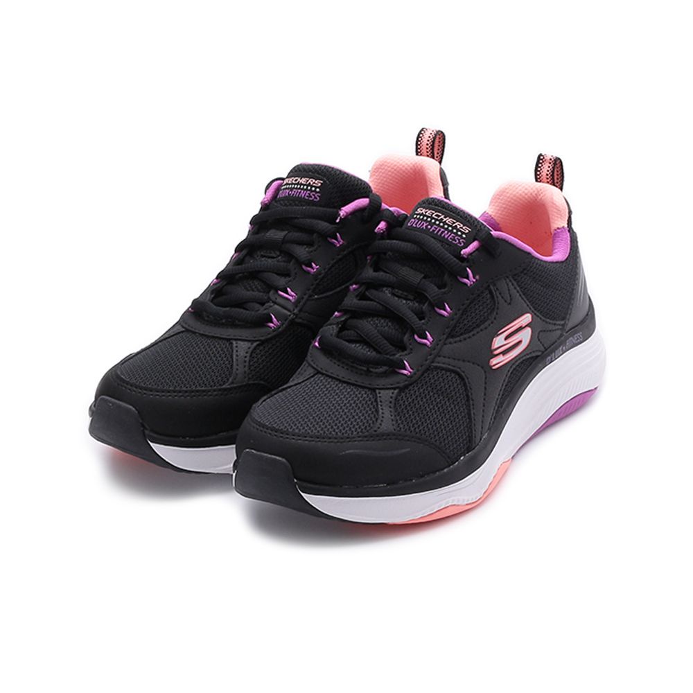 SKECHERS D' LUX FITNESS 綁帶運動鞋 黑白 149836BKMT 女鞋