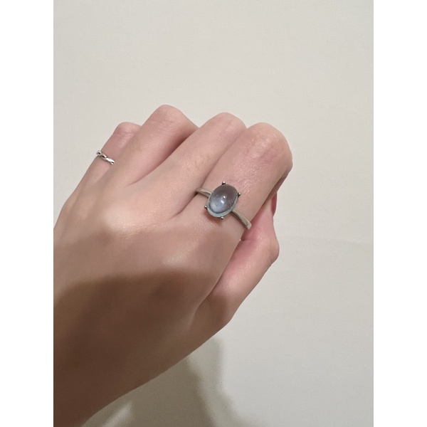 蛋面海藍寶戒指💍 （可調式）