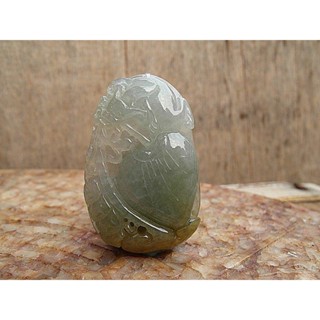 ☆福客舖☆玉722☆天然(A貨)緬甸玉《冰糯種蜜糖黃 貔貅 墬~招財避邪》《手工雕》翡翠