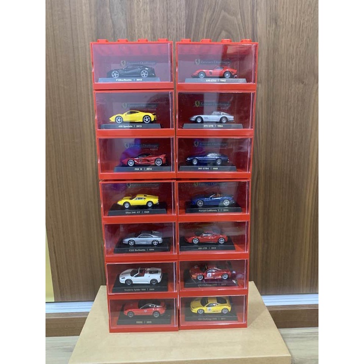 7-11 二代 法拉利 全世代經典模型車組合 全套14款 + 積木展示盒