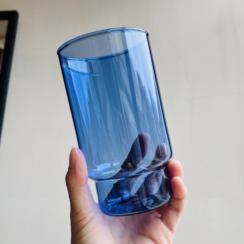 [原石] 藍色玻璃瓶 350ml 水杯 零極限太陽水