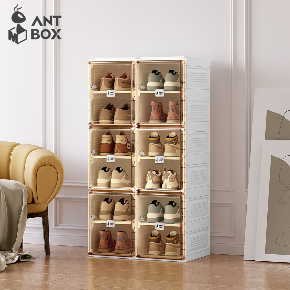 【ANTBOX 螞蟻盒子】免安裝折疊式磁吸鞋盒12格