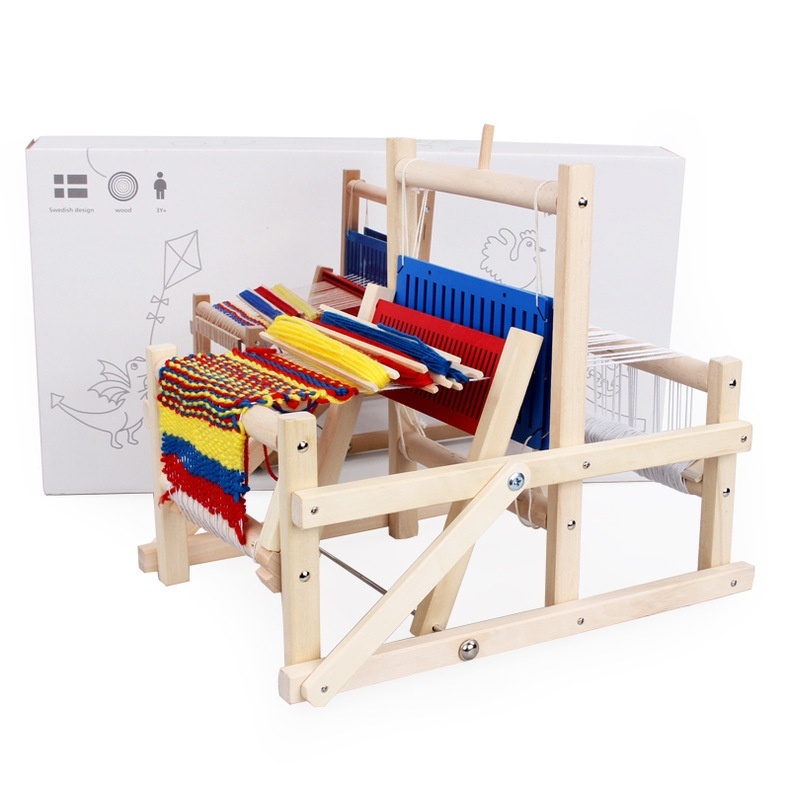 木制迷你手工diy織布機紡編織機 幼兒園教具益智玩具