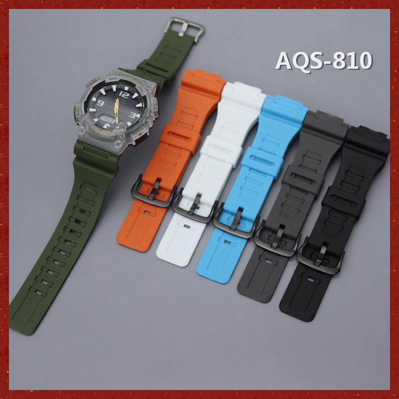 樹脂錶帶適用於 Casio G-SHOCK AQS810 AEQ-110W W735H 736H 腕帶橡膠錶帶