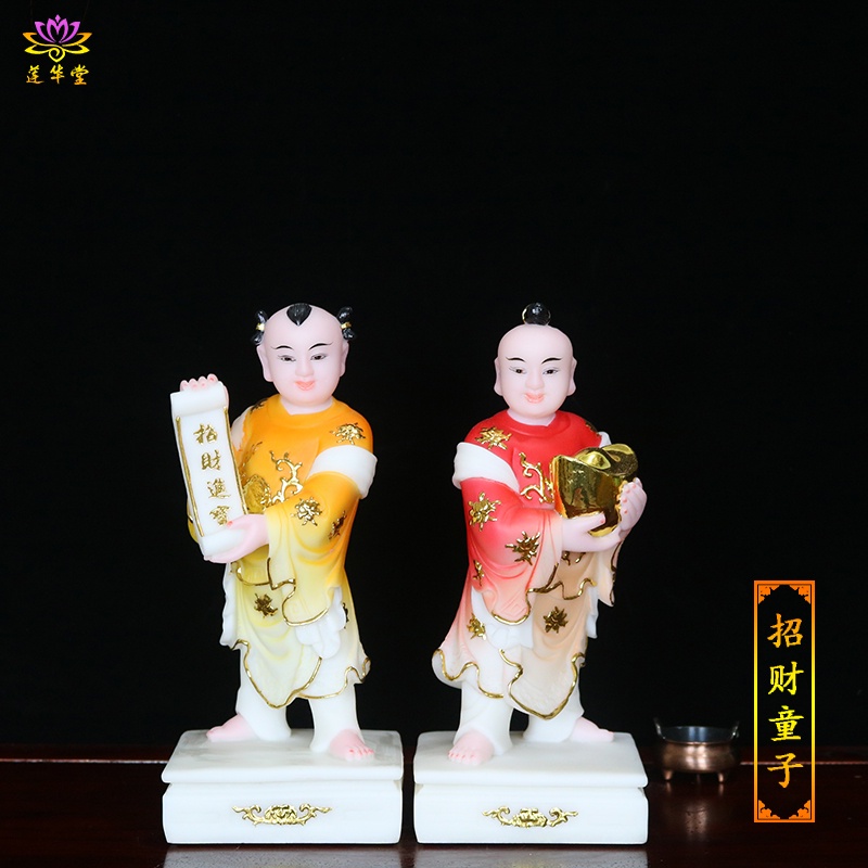 招財童子置物，古銅製，緣起物，招財，細工，重1060克 招財童子置物，古銅製，緣起物，招財，細工，重1060克