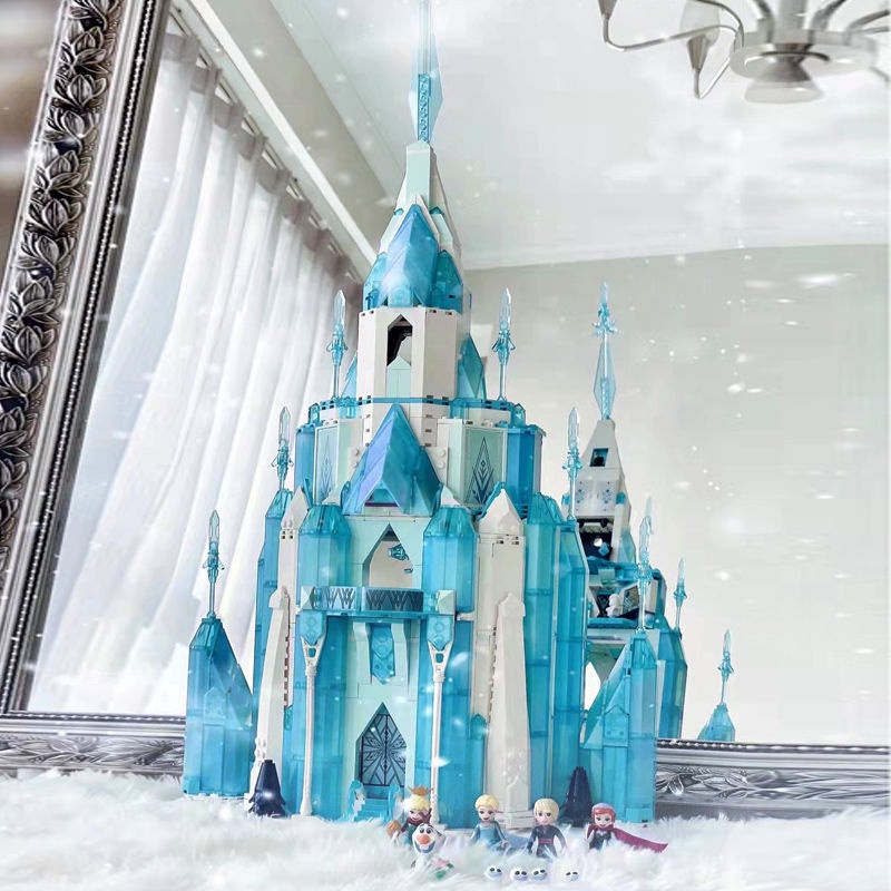 兼容 樂高 冰雪奇緣城堡 迪士尼 公主 艾莎 女孩系列 拼裝 積木 玩具43197