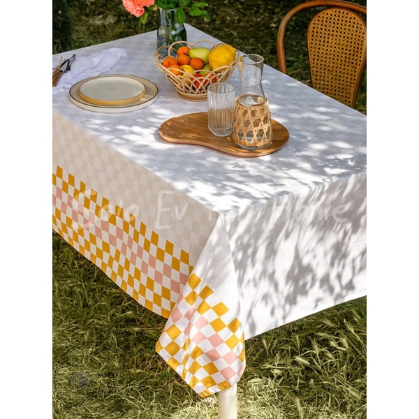 【SOLO EV for home】陽光格子 150x200cm 桌布 桌巾 防塵布 居家裝飾 攝影道具