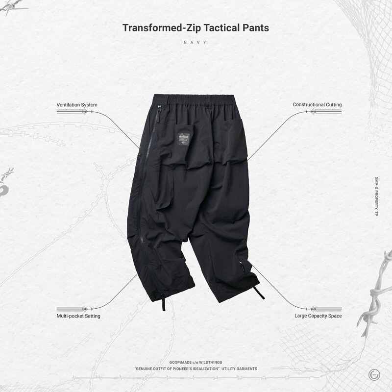 售GOOPi WILDTHINGS Transformed-Zip Tactical Pants -navy 1