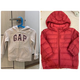 UNIQLO紅色羽絨外套90cm/gap米色刷毛外套3Y