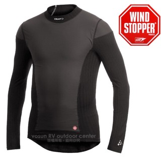 【瑞典 Craft】男 Windstopper 防風長袖排汗衣 運動內衣 衛生衣.自行車衣 黑/白 194612