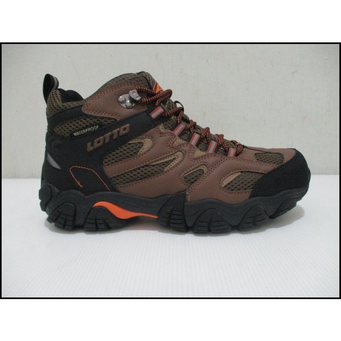 LOTTO 機能型登山鞋 中筒 防滑 反光 防潑水 咖啡色 LT2AMO6293