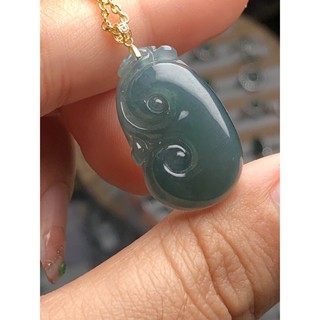天然翡翠冰如意18k金扣頭，
