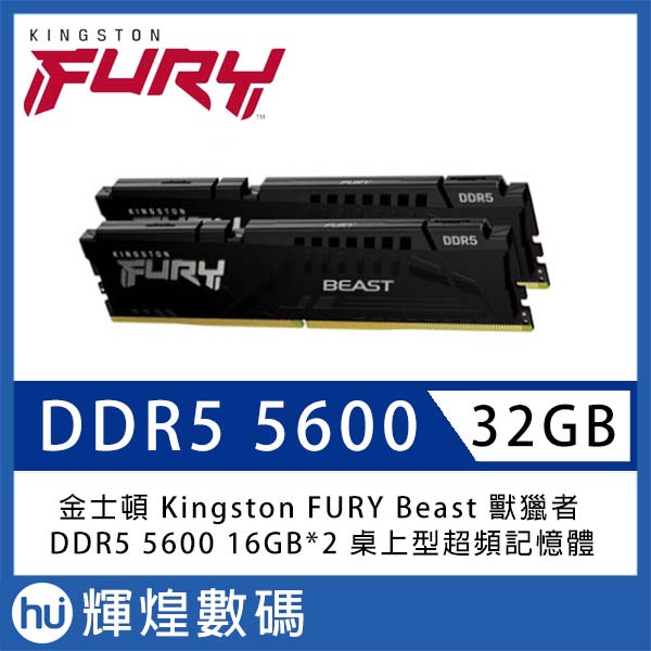 金士頓 Kingston FURY Beast 獸獵者 DDR5 5600 32GB(16GBx2) 電競記憶體