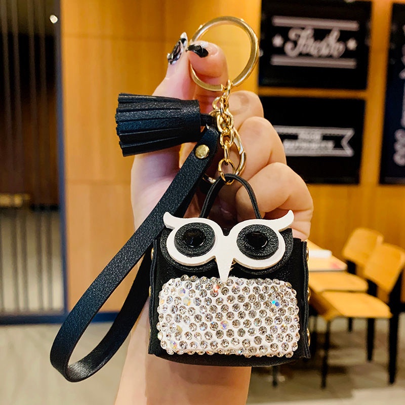 藍牙耳機包個性創意包包掛件貓頭鷹包包鑰匙扣玩偶公仔零錢包配飾