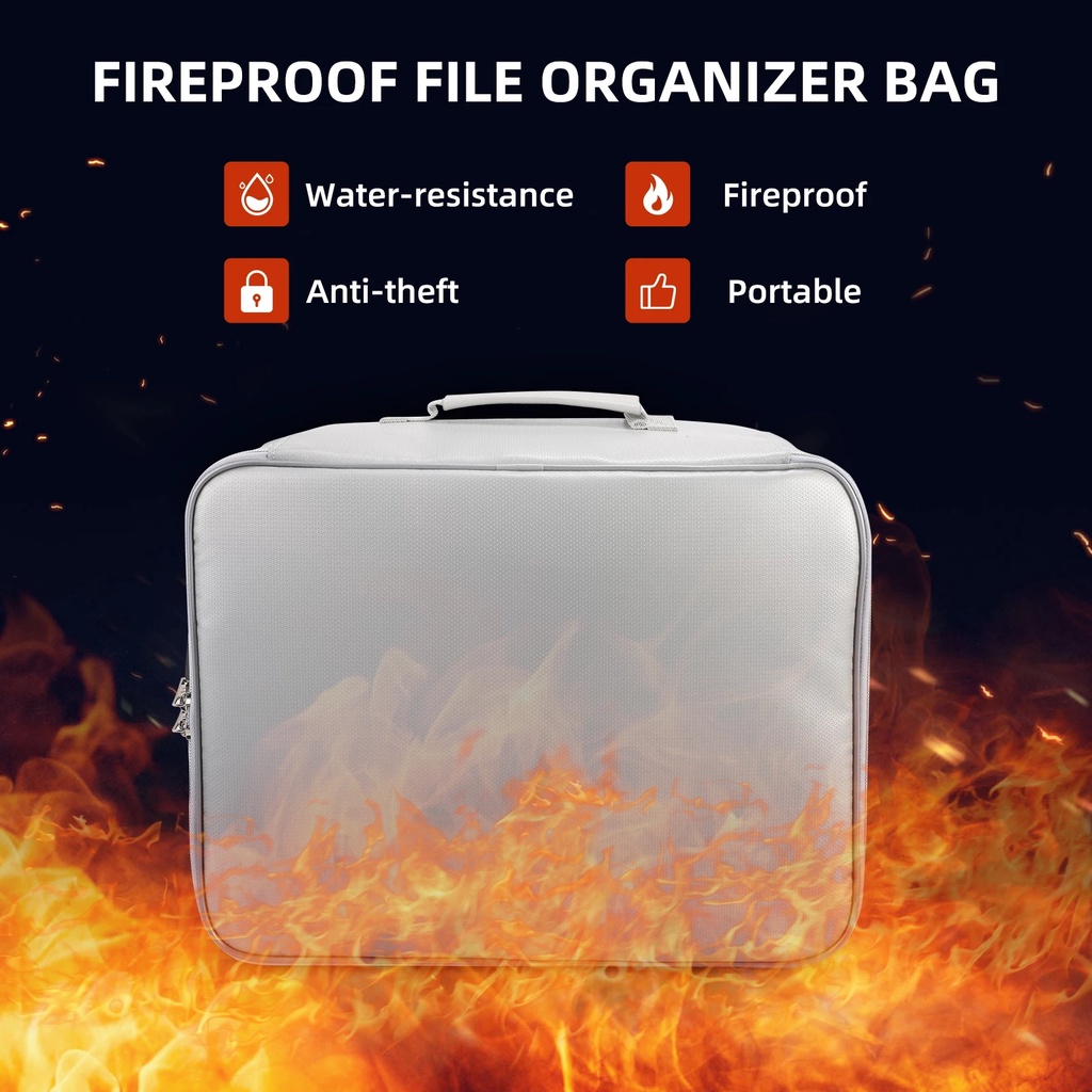 SENSES// 防火防水文件袋安全風琴页加鎖文件袋防火袋