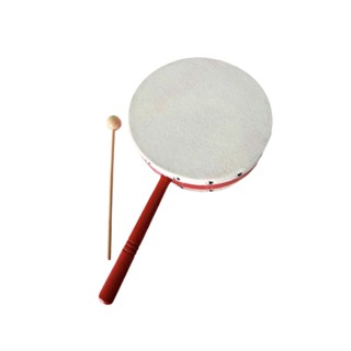 【臺灣弦樂打擊樂器專賣店】雙面鼓 全新雙面鼓 鼓 臺灣製 鼓面 7吋 8吋 10吋 木柄 牛皮鼓面 牛皮 全新 奧福