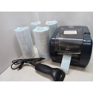 條碼機 籤機0貼紙機條碼列印TTP-247桌上型機*掃描器 碼掃描器條碼槍*標籤紙40*25m1400張*TTP-247
