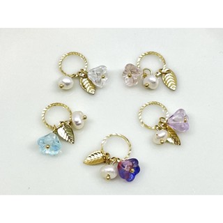 天然淡水珍珠 捷克小花 吊墜 DIY 手工飾品 耳環 手環 配件 單顆 花見