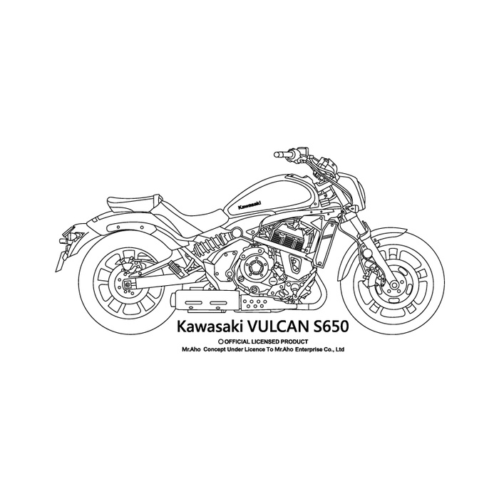 【Nika 設計師T恤】i-150-Kawasaki VULCAN S650摩托車T恤-短袖