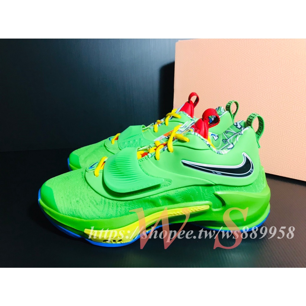 【WS】NIKE UNO X FREAK 3 NRG EP 字母哥 大尺寸 籃球鞋 綠DC9363-300 黃700