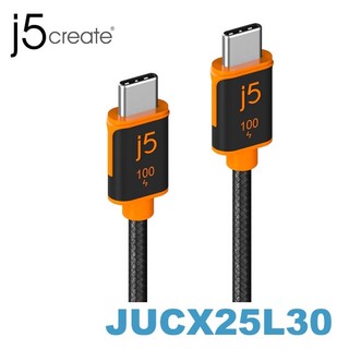 【3CTOWN】含稅 j5 create JUCX25L30 USB-C 編織5A 100W超長快速充電傳輸線 3M