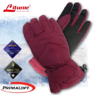 【意都美 Litume】Primaloft One 淑女防水禦寒手套/止滑.登山.出國賞雪.腳踏車.騎車_酒紅_F120