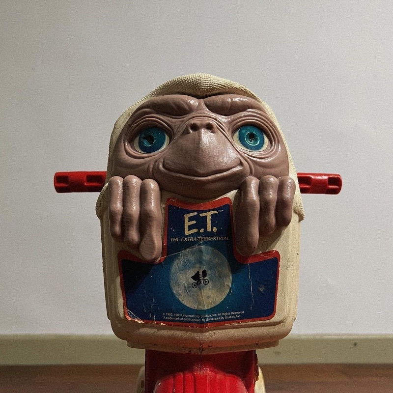 美國經典電影 E.T. 外星人 學步車 滑步車 腳踏車造型 老物 古物 美式復古 老玩具 玩具收藏模型公仔擺飾