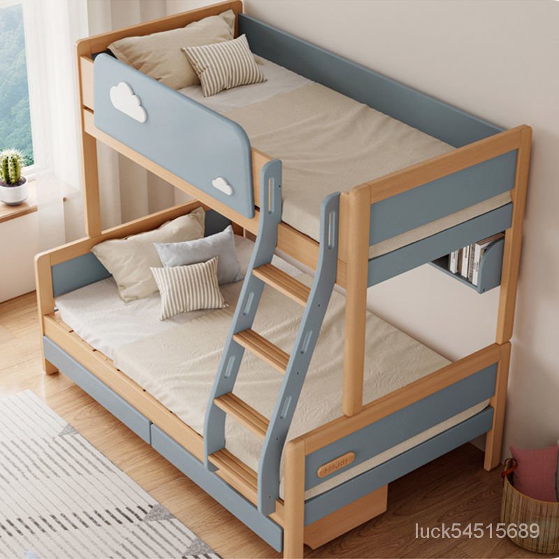 實木上下鋪雙層床高低床兒童床小戶型簡約上下床粉色兩層子母床 PMI9