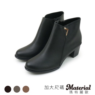 Material瑪特麗歐 短靴 加大尺碼金屬側飾短靴 TG6889