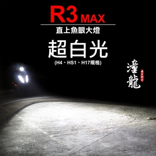 潼龍部品「 R3 max 直上 LED魚眼大燈 - 超白光 (送墊高片+安裝說明) 」