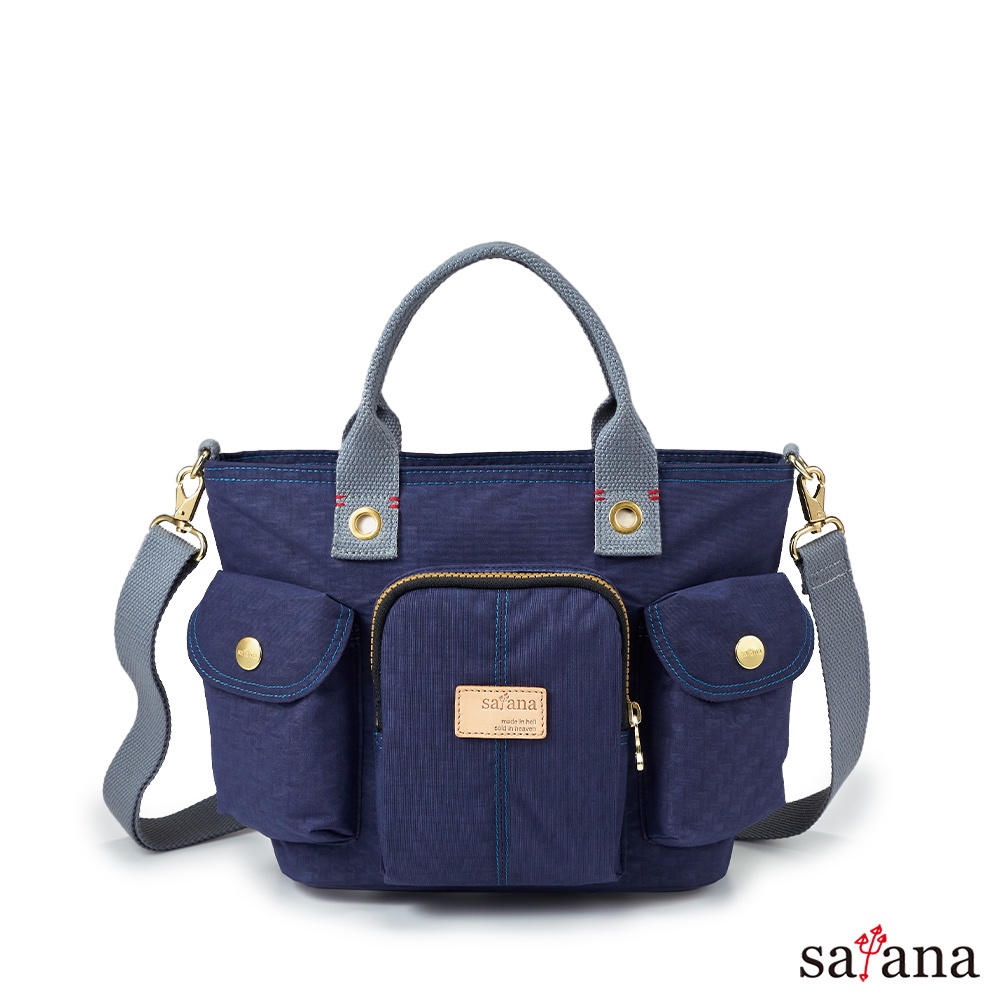【satana】Soldier 伴你有型手提斜背包-琉璃藍(SOS2880)｜包包 側背包 手提包 托特包 休閒托特包