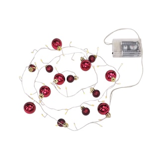 【YU Living】LED裝飾聖誕燈串 裝飾燈串 長180cm(紅色/暖黃光) [折扣碼現折]
