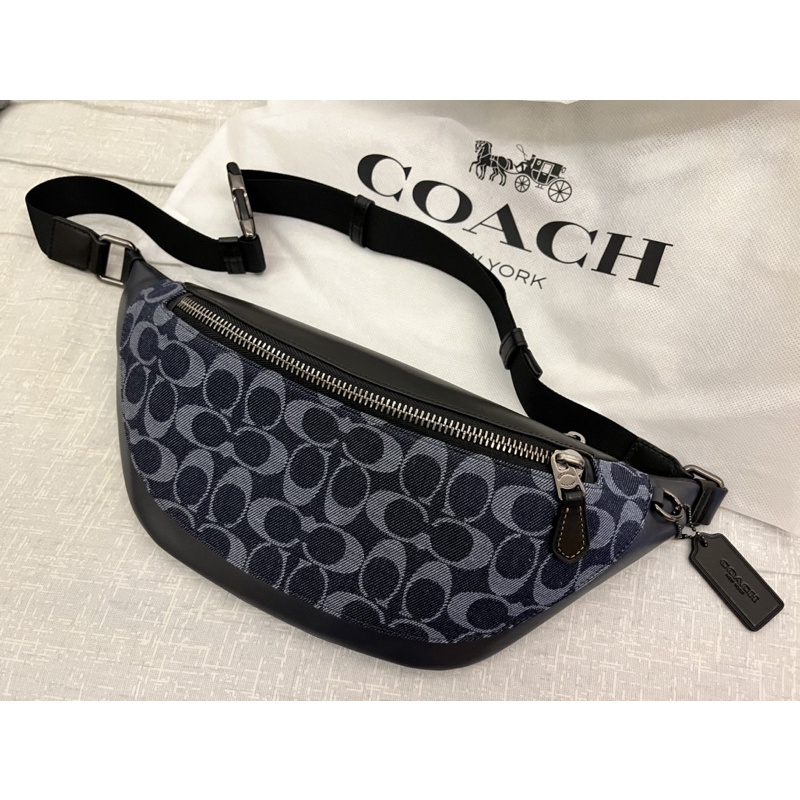 【Outlet 購入】全新 Coach 新品 男士 男款 皮革 老花 Logo 腰包 斜跨包