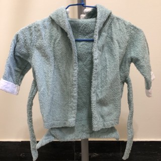 （二手） 嬰兒 兒童 藍色 鯊魚 造型 帶帽 浴巾 浴袍