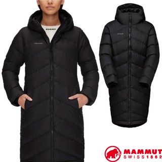 【MAMMUT 長毛象】女 Fedoz IN Hooded 保暖防風防潑 連帽長版羽絨外套 雪衣 黑 02090