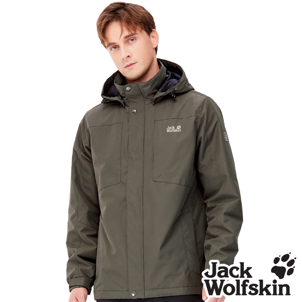 【Jack wolfskin 飛狼】男 帥氣防風防潑水保暖外套 (蓄熱鋪棉) 衝鋒衣『棕』