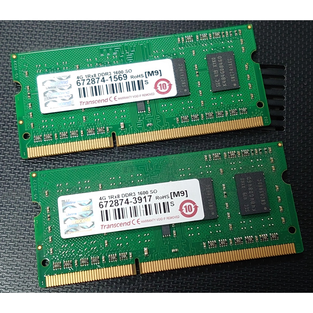 Tranecend 創見筆電記憶體 DDR3 1600 4G*2 (1R*8雙面)三星顆粒 售價是兩條一起
