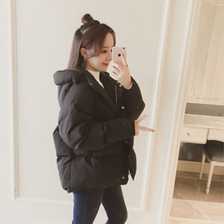 蔓莎💞2025 【全網最低價】搭款韓版保暖外套 短款加厚連帽 鋪棉防風仿羽絨外套大衣 羽絨外套 夾克外套 羽絨棉服 女生