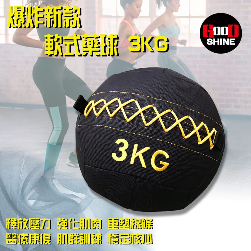  軟式藥球 3KG平衡球 牆球 wall Ball  重力球 藥球 健身球 職棒味全龍指定商品