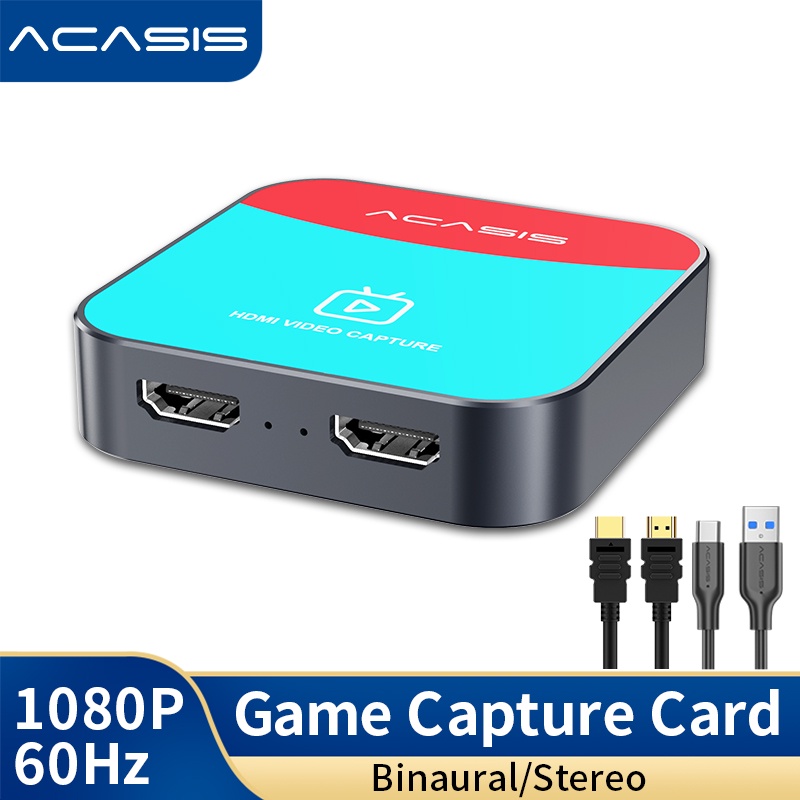 Acasis 4K高清採集卡 HDMI 轉 Type-c擷取卡  4K/30Hz輸入高清錄製低延時遊戲記錄盒