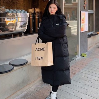 韓款韓系長版羽絨服加厚保暖外套女款男款通用寒流