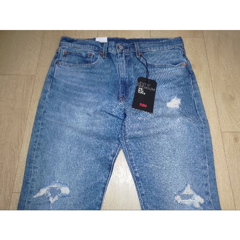 LEVI'S 512 SLIM TAPER 牛仔褲 經典淺藍破壞 刷破 窄管 修身 錐形褲 上寬下窄 W34 L32