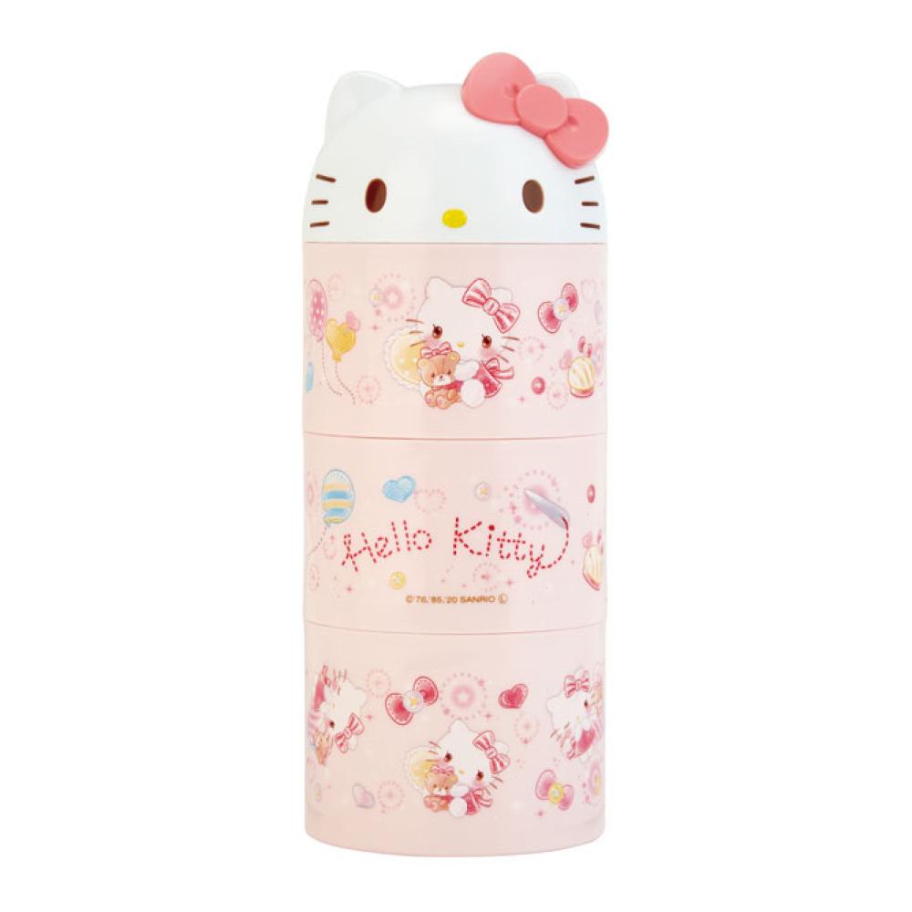519505 (特價)凱蒂貓 Hello Kitty 3層造型塑膠便當盒(LRT3D/480ML) 日本製