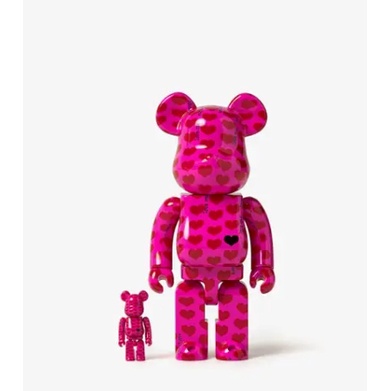 收藏品 全新 Be@rbrick Pink Heart 庫柏力克 100% 400% 公仔 玩具 積木熊 情人節 送禮