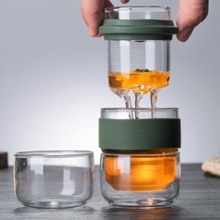 耐熱玻璃旅行杯 隨行杯 茶杯 高硼矽玻璃隨行杯