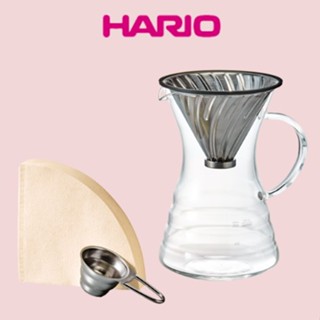 ★現貨★HARIO V60 1-4杯 手沖咖啡濾杯組 VPD-02HSV 70金屬濾杯 白金金屬濾杯 咖啡壺組 咖啡濾杯