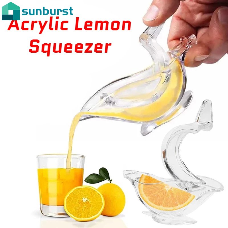手動壓榨機簡易果汁製作小工具迷你廚房多功能檸檬壓榨機鳥形檸檬橙榨汁機水果工具便攜式透明