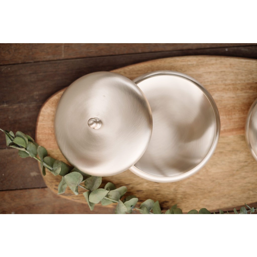 [Notbichae] 韓國高級傳統手工餐具青銅器 BANGJJA YUGI 盤子-帶蓋碗