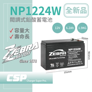 (CSP) 12V6.2AH 不斷電設備 專用電池 CyberPower不斷電 ZEBRA NP1224W UPS