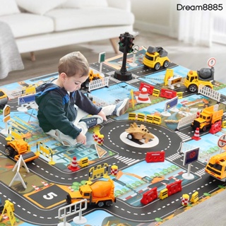 [DM8] 兒童玩具遊戲墊 城市建築工地工程交通停車場景地墊